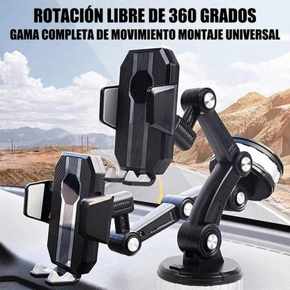 Soporte Premium para Auto "One-Button" | Succión Ultra Fuerte y Brazo Articulado 360°
