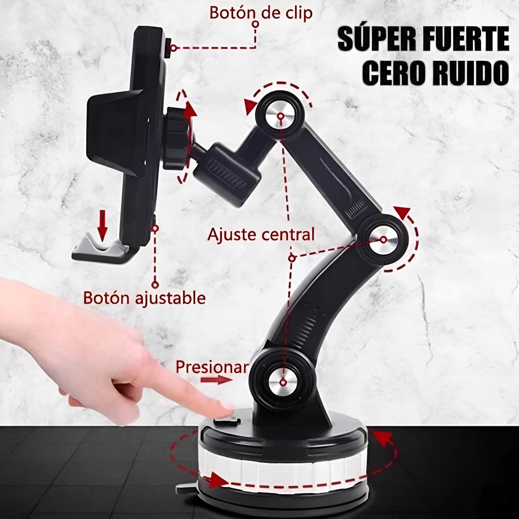Soporte Premium para Auto "One-Button" | Succión Ultra Fuerte y Brazo Articulado 360°