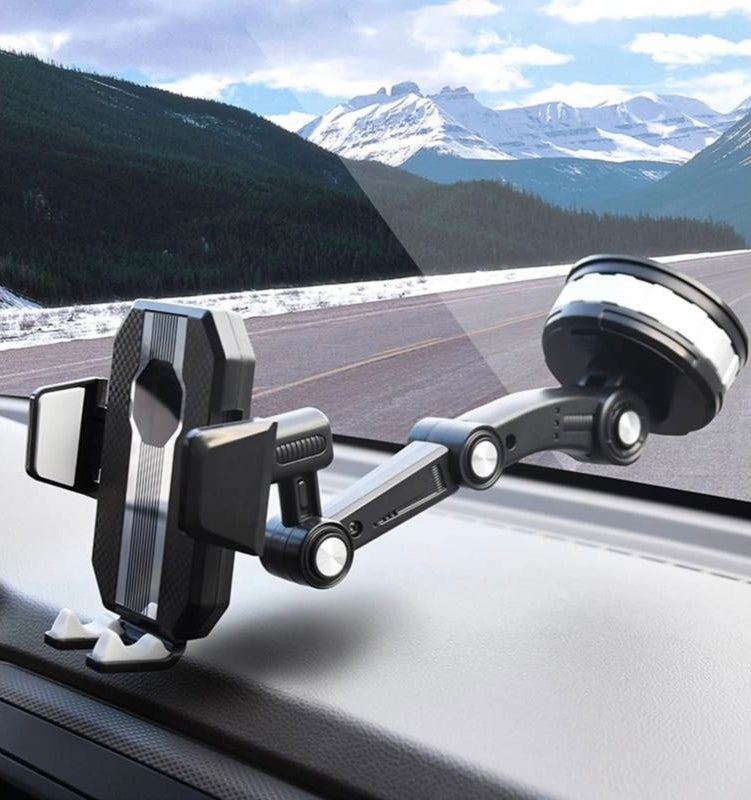 Soporte Premium para Auto "One-Button" | Succión Ultra Fuerte y Brazo Articulado 360°