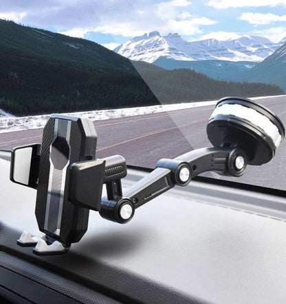 Soporte Premium para Auto "One-Button" | Succión Ultra Fuerte y Brazo Articulado 360°