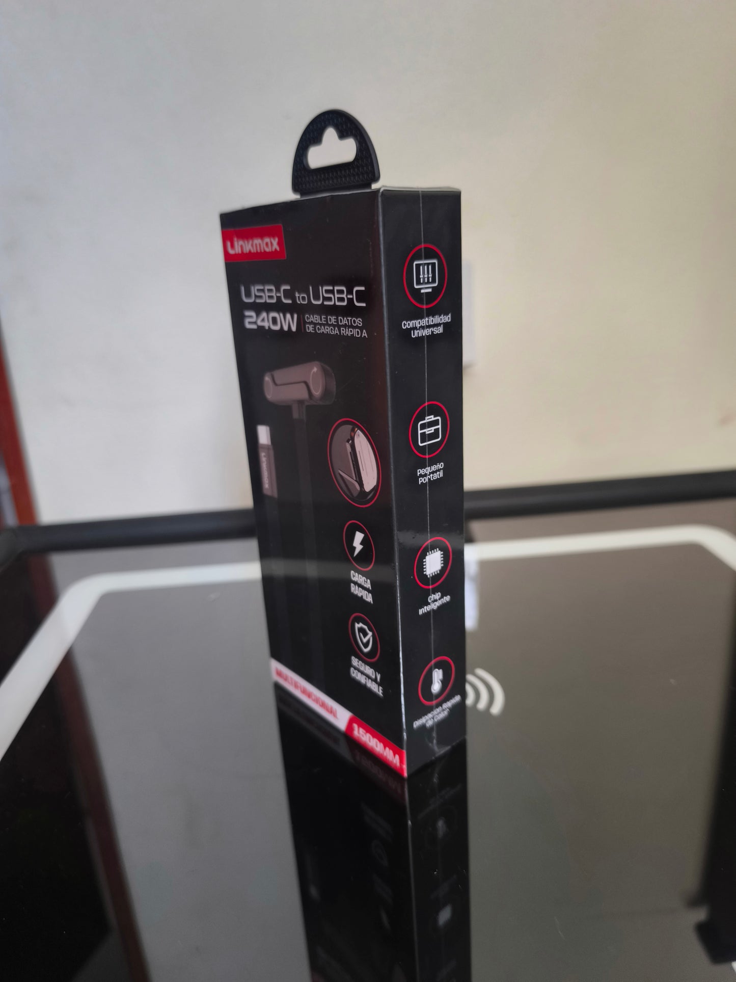 Cable Linkmax Pro 240W USB-C a USB-C | Carga Ultra Rápida + Soporte de Celular Integrado