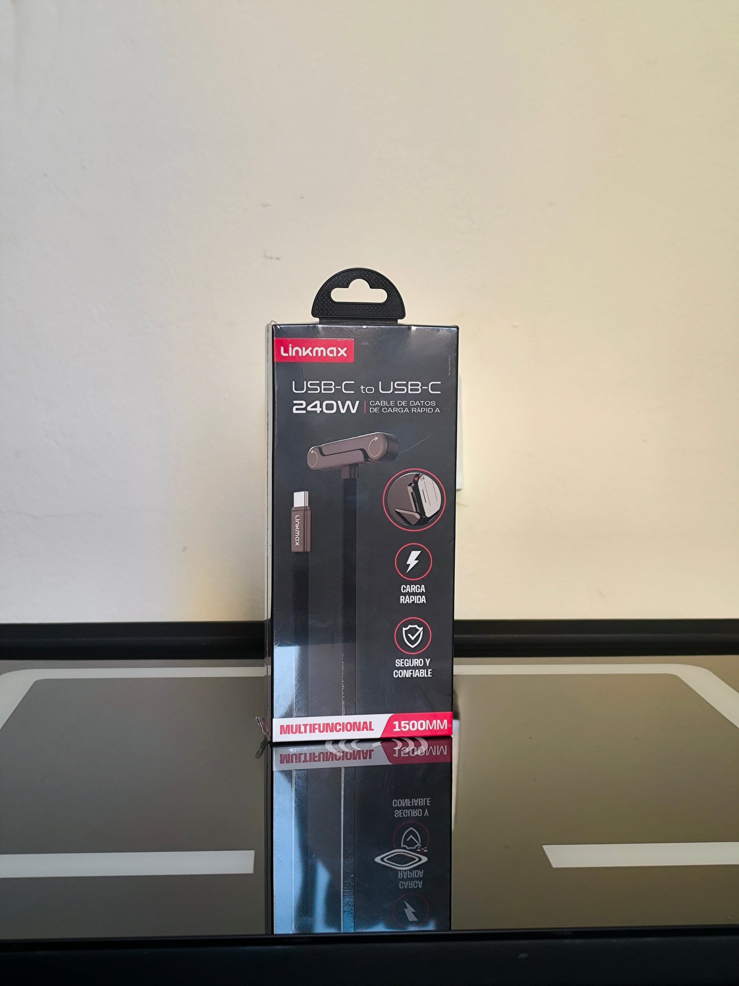 Cable Linkmax Pro 240W USB-C a USB-C | Carga Ultra Rápida + Soporte de Celular Integrado