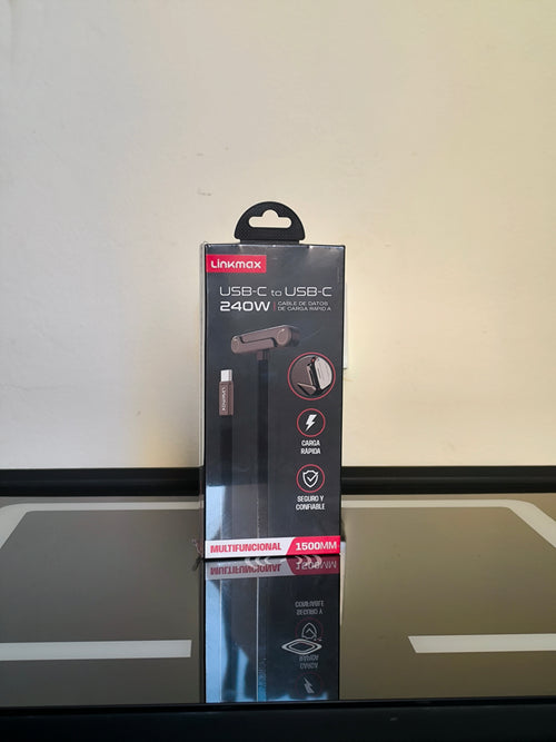 Cable Linkmax Pro 240W USB-C a USB-C | Carga Ultra Rápida + Soporte de Celular Integrado